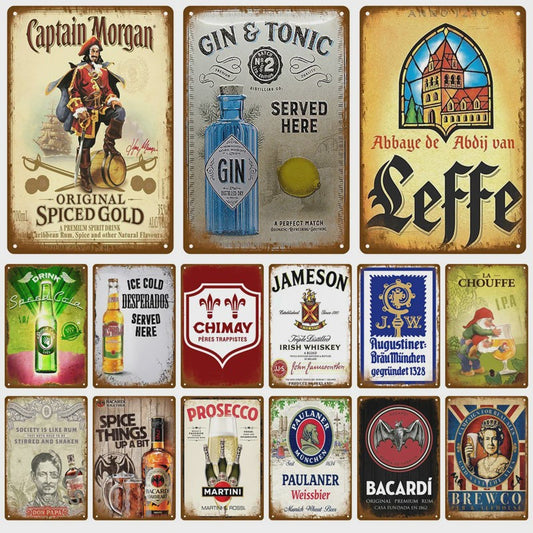 Retro Metalen Bierbord - Vintage Wanddecoratie voor Pub, Bar & Café