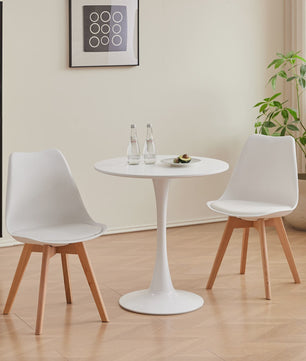 Elegante Ronde Eettafel - Nordic Tulip Design - 70cm - Wit of Zwart