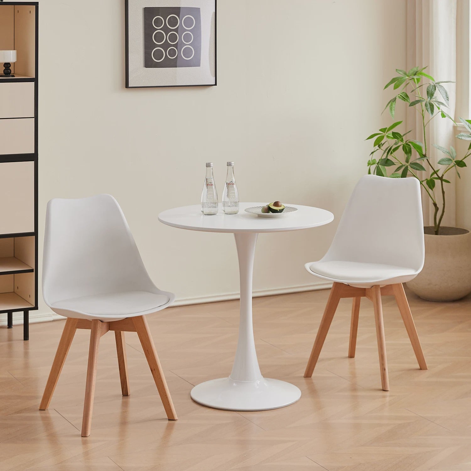 Elegante Ronde Eettafel - Nordic Tulip Design - 70cm - Wit of Zwart