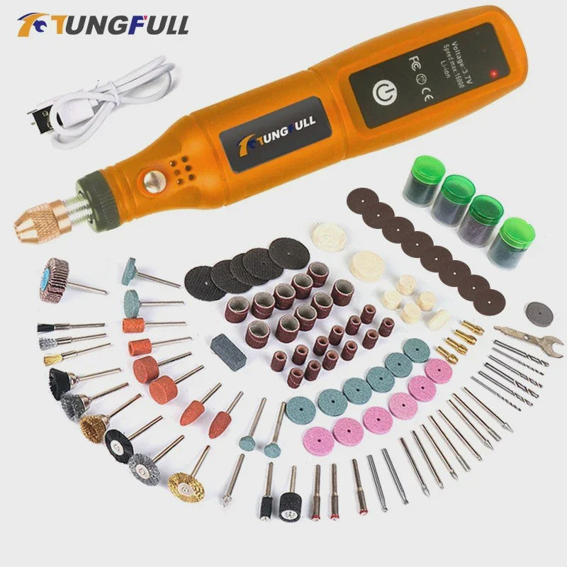 Draadloze Mini Rotary Tool: USB Oplaadbare Boor & Polijstmachine voor DIY Projecten