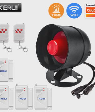 KERUI WIFI Alarmsysteem met Sirene: Slimme Beveiliging voor Thuis, Compatibel met Tuya & Alexa