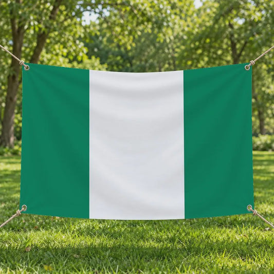Nigeria Vlag Wanddecoratie - Makkelijk Ophangen, Lichtgewicht & Kleurrijk
