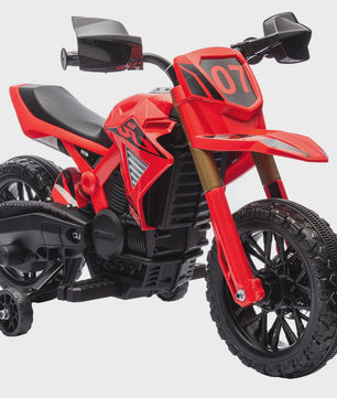 Elektrische Kinder Crossmotor 6V - Met 2 Motoren, Claxon en Zijwieltjes - Leeftijd 3-8 Jaar