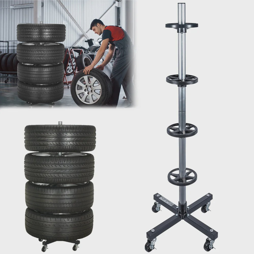 Robuuste Bandenrek met Wielen voor 4 Banden en Velgen - 100kg Draagvermogen