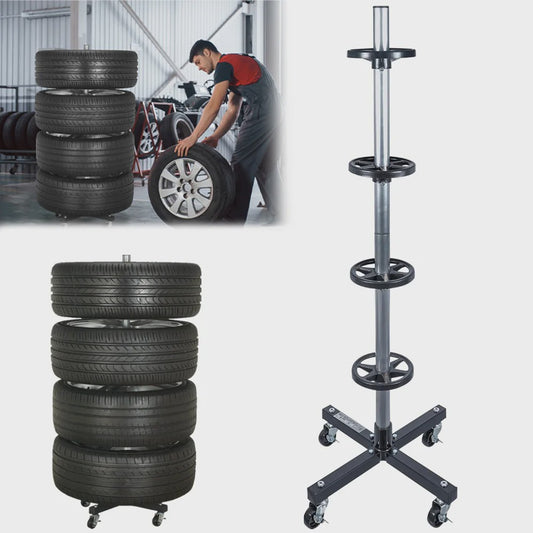 Robuuste Bandenrek met Wielen voor 4 Banden en Velgen - 100kg Draagvermogen