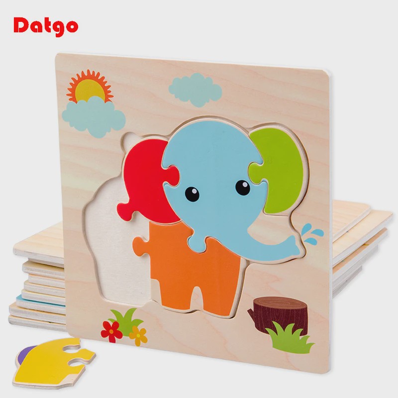 Houten 3D Puzzels voor Kinderen - Leerzaam Dieren Tangram Puzzel Speelgoed