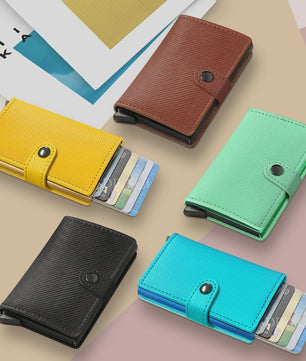 Minimalistische RFID-blokkerende Cardholder met Automatische Pop-Up | PU Leer