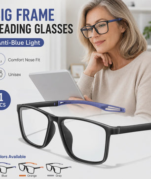 KAROS Blauw Licht Blokkerende Leesbril - Unisex Grote Frame Computerbril