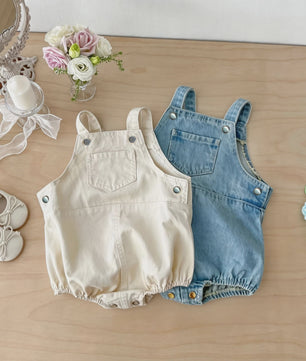 Schattige Denim Baby Overalls met Zakken - Lente & Zomer Collectie