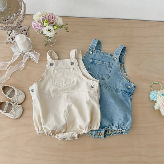 Schattige Denim Baby Overalls met Zakken - Lente & Zomer Collectie