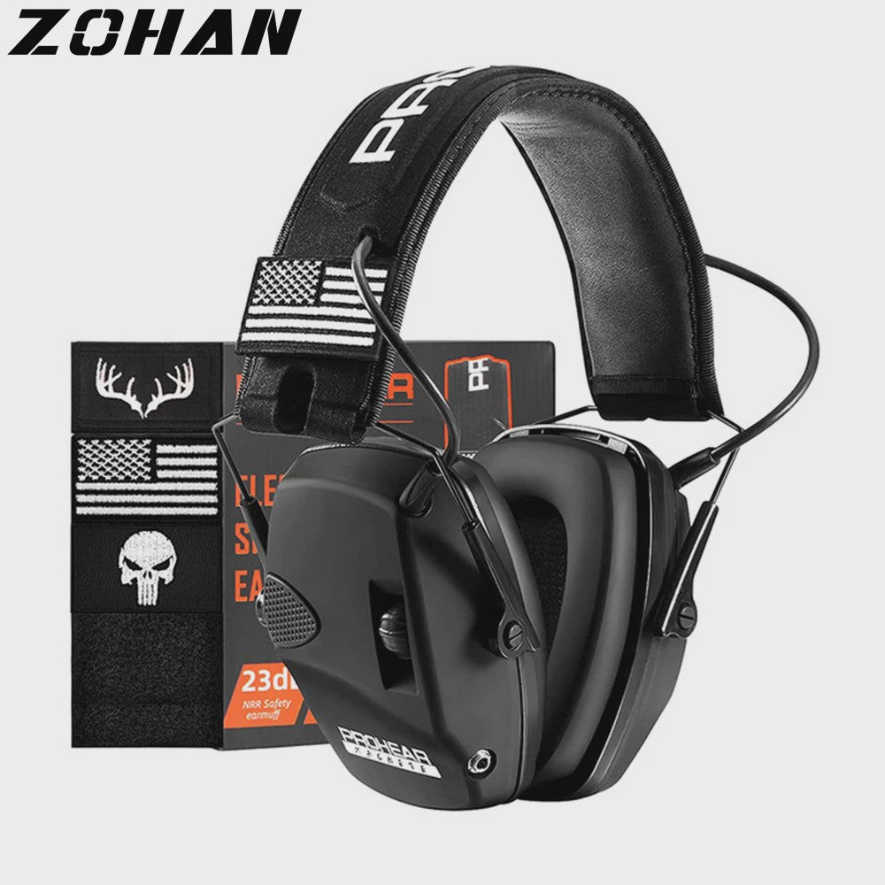 ZOHAN Sparta Elektronische Gehoorbescherming - Actieve Oorkappen met NRR 23dB Geluidsreductie