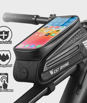 WEST BIKING Fietsstuurtas 7 inch Waterdicht Frame Tas met Touchscreen & 1.5L Capaciteit