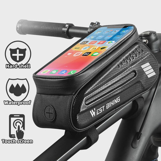 WEST BIKING Fietsstuurtas 7 inch Waterdicht Frame Tas met Touchscreen & 1.5L Capaciteit