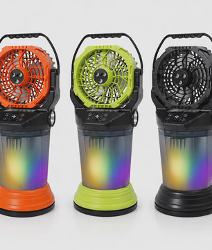 Draagbare Camping Ventilator met Vernevelaar, 2000ml Tank, 15000mAh Batterij & RGB LED Verlichting