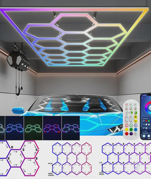 RGB Hexagon Muurverlichting met App Bediening - Sfeervolle Verlichting voor Gaming, Bar & Meer