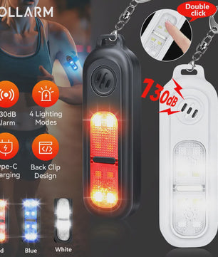 Persoonlijk Veiligheidsalarm met Sleutelhanger, 130dB, USB Oplaadbaar, LED Licht voor Noodgevallen & Nachtsport