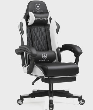 Ergonomische GTPLAYER Gaming Chair met Voetensteun en Verstelbare Kussens - Comfortabel Gamestoel & Kantoorstoel