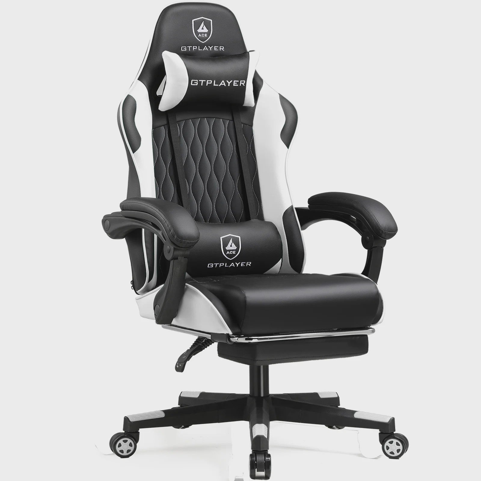 Ergonomische GTPLAYER Gaming Chair met Voetensteun en Verstelbare Kussens - Comfortabel Gamestoel & Kantoorstoel