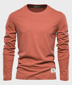 Heren Longsleeve T-shirt van 100% Katoen - Klassiek, Effen en Casual voor Lente