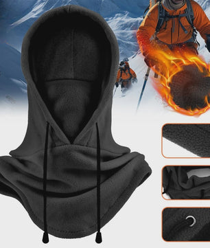 Unisex Winter Balaclava met Capuchon - Winddicht Fleece Masker met Trekkoord voor Motorrijders en Koude Dagen