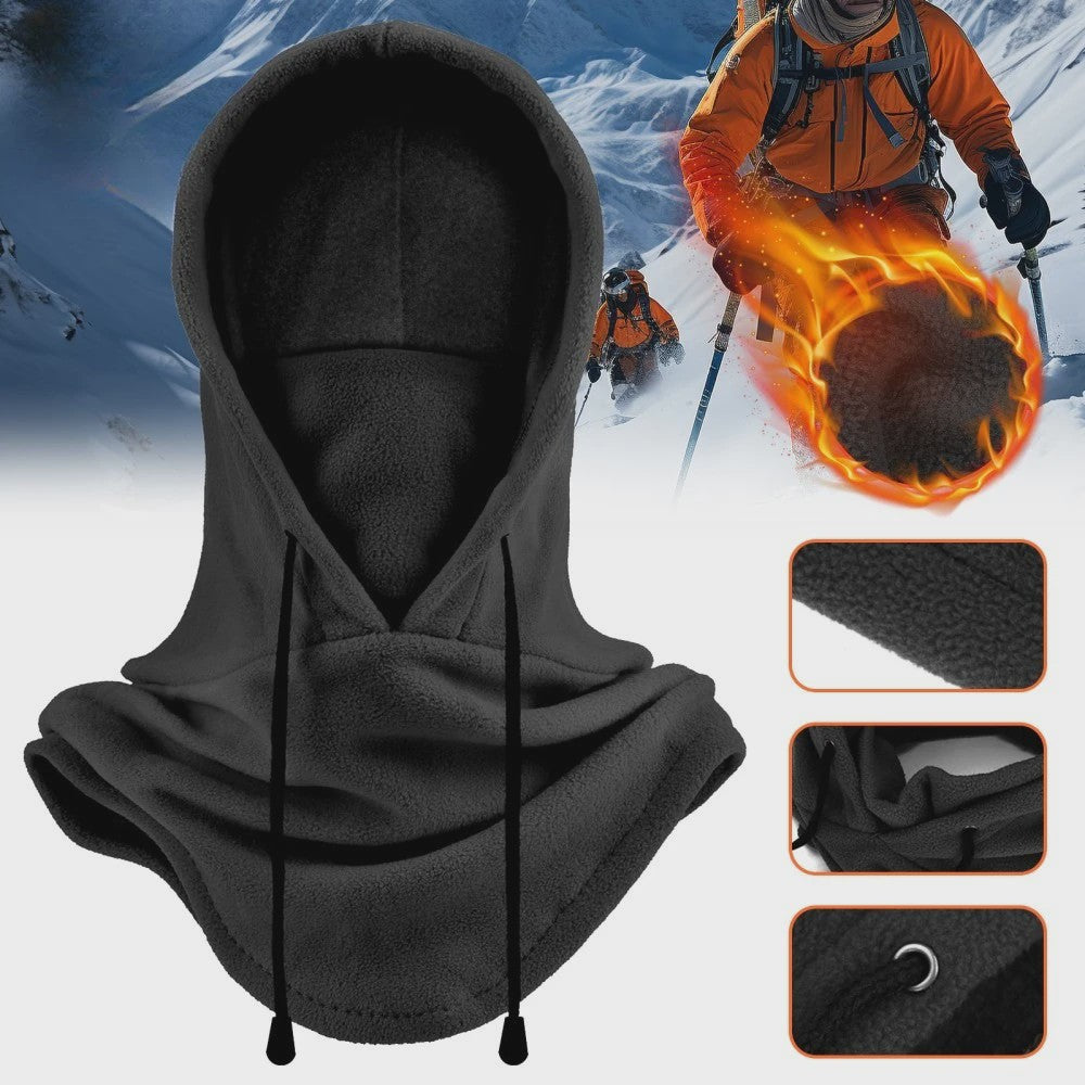 Unisex Winter Balaclava met Capuchon - Winddicht Fleece Masker met Trekkoord voor Motorrijders en Koude Dagen