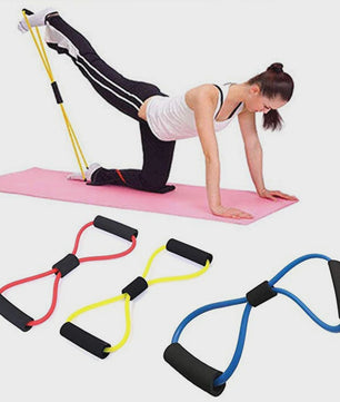 8-vormige Weerstandsband voor Krachttraining en Fitness | Elastische Oefenband met Handvatten