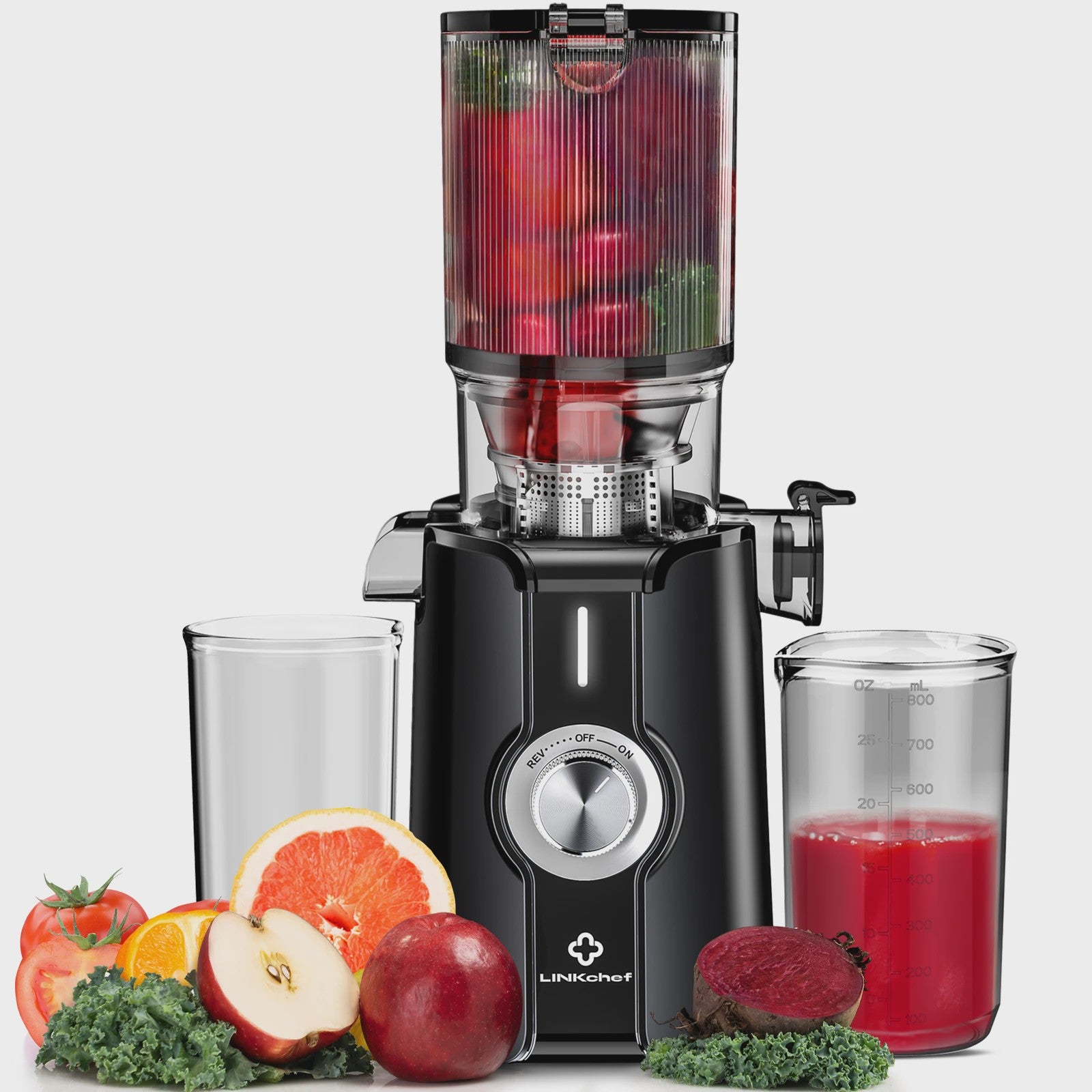 Krachtige Slow Juicer met 200W Motor en Extra Brede Opening - BPA-Vrij