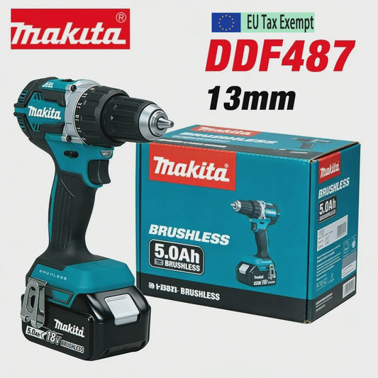 Makita DDF487 18V Brushless Accu Klopboormachine - Krachtige 13mm Boor & Schroefmachine met Hoge Koppel