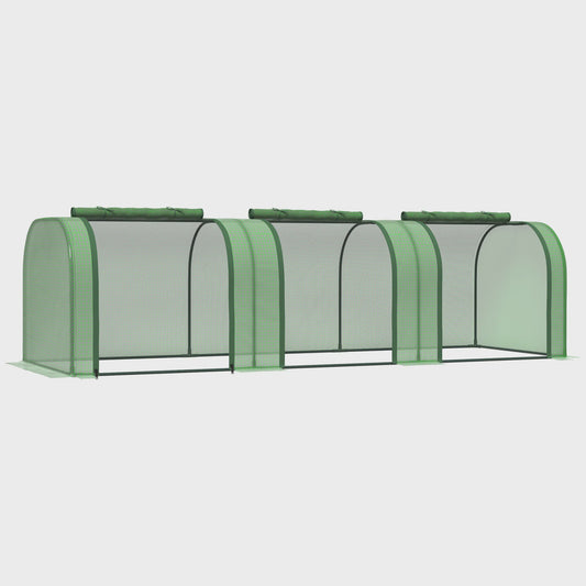 Outsunny Mini Kweekkas voor Tuinplanten - 295x100x80 cm - Groen