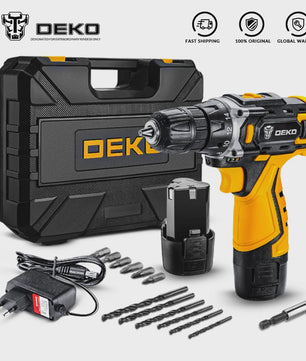 DEKO Accuboormachine 12V/16V/20V - Krachtige Draadloze Elektrische Schroefmachine voor Doe-het-zelf Klussen