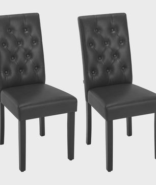 Set van 2 Luxe Kunstleren Eetkamerstoelen met Hoge Rug - Comfortabel Gestoffeerd