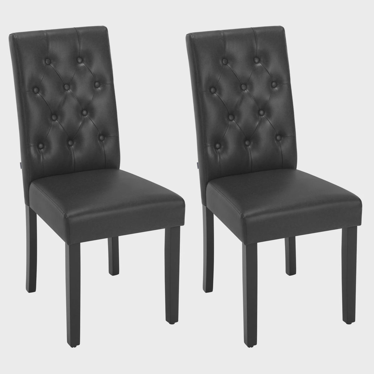 Set van 2 Luxe Kunstleren Eetkamerstoelen met Hoge Rug - Comfortabel Gestoffeerd