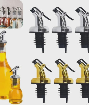 Set van 4x Wijnfles Stop & Olijfolie Schenktuit - Lekvrije Keuken Bar Accessoires