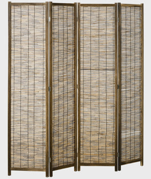 HOMCOM Bamboe Paravent 4 Panelen - 160x170 cm - Natuurlijk & Opvouwbaar