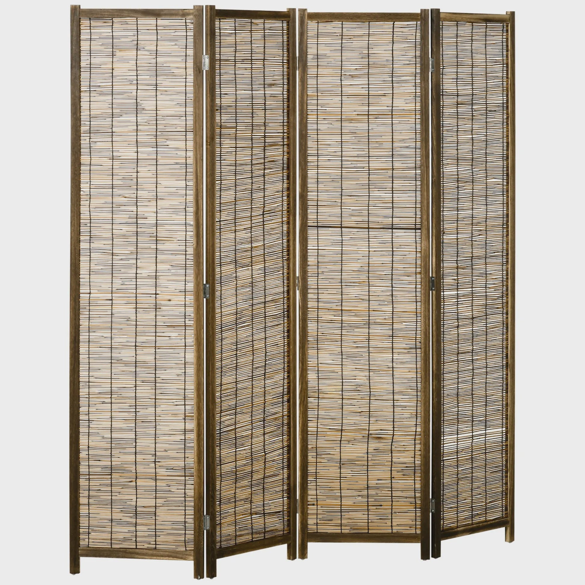 HOMCOM Bamboe Paravent 4 Panelen - 160x170 cm - Natuurlijk & Opvouwbaar