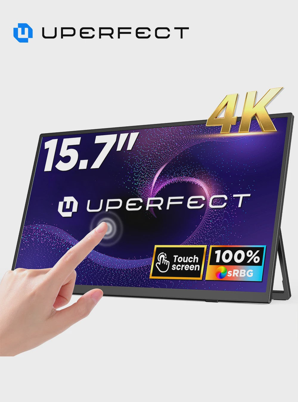 UPERFECT 15.7" 4K Draagbare Touchscreen Monitor - IPS, HDR, USB-C 3.1, HDMI - Ideaal voor Laptop, Console & Telefoon