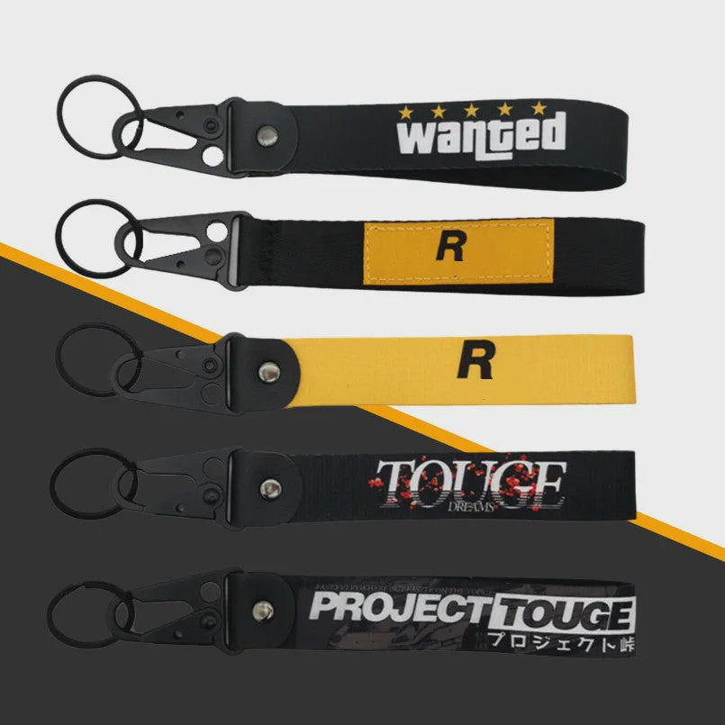 Stoere Nylon Keycord Lanyard met Karabijnhaak - Perfect voor Auto, Motor & Game Fans