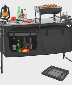 Aluminium Camping Keukentafel - Lichtgewicht & Draagbaar Kookstation voor Outdoor BBQ, Picknick & RV