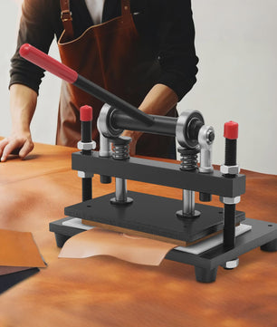 Handmatige Leer Snijmachine - Krachtige Clicker Press voor Leer & Stof