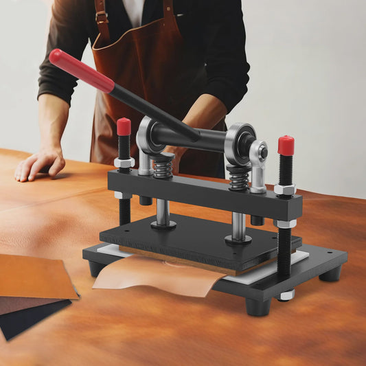 Handmatige Leer Snijmachine - Krachtige Clicker Press voor Leer & Stof