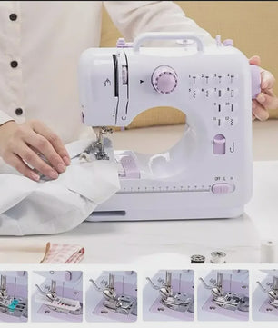 Compacte Elektrische Naaimachine: 12 Steken, Voetpedaal, LED-licht - Ideaal voor Beginners & Kinderen