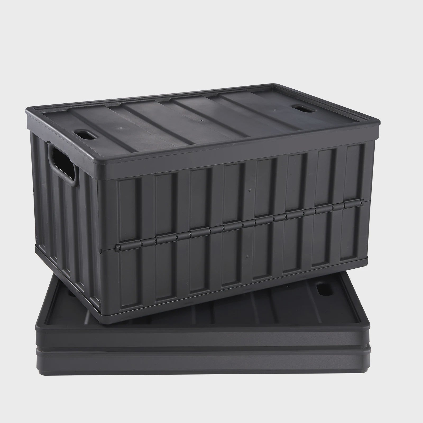 Set van 3 Opvouwbare Opbergkratten met Deksel - 45L & 65L