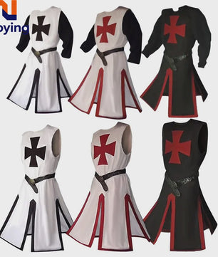 Middeleeuwse Kruisvaarder Tuniek met Riem - Renaissance & Cosplay Kostuum