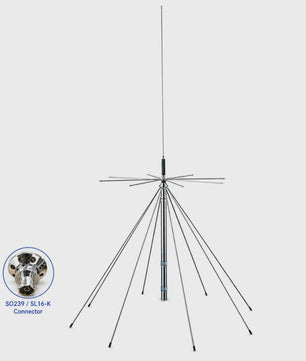 Ultra-Wideband Discone Antenne 25MHz-1300MHz met PL259 Connector