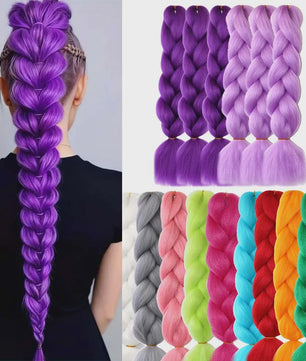 5x Jumbo Braiding Hair Extensions - 24 Inch Synthetisch Vlecht Haar - Pre-stretched Yaki