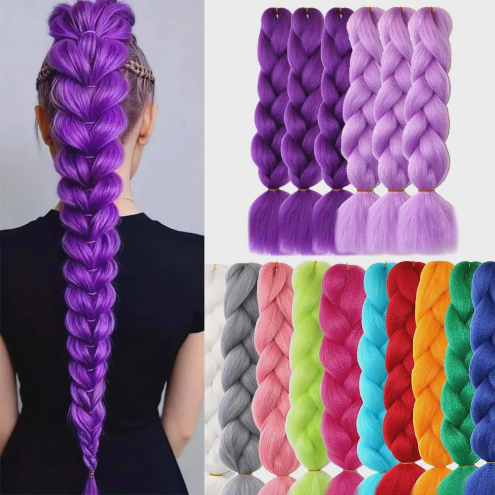 5x Jumbo Braiding Hair Extensions - 24 Inch Synthetisch Vlecht Haar - Pre-stretched Yaki