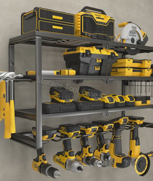 3-Laags Wandmontage Organizer voor Elektrisch Gereedschap - Werkplaats en Garage Opbergkast