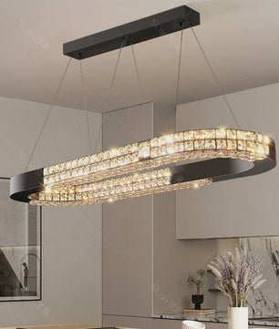 Luxe Kristallen Plafondlamp - Moderne Hanglamp voor Eetkamer & Woonkamer