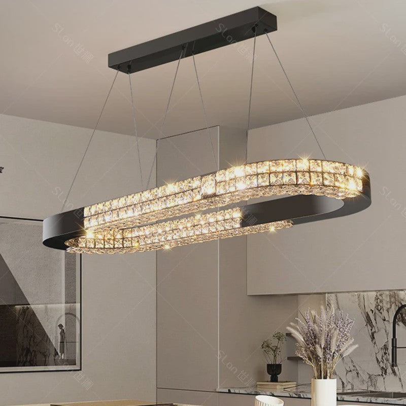 Luxe Kristallen Plafondlamp - Moderne Hanglamp voor Eetkamer & Woonkamer