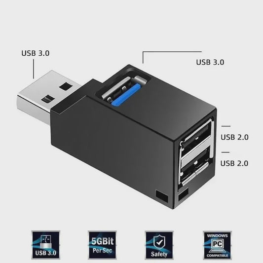 USB 3.0 Hub Extender met 3 Poorten: 1x USB 3.0 & 2x USB 2.0